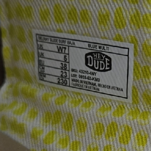 Hey Dude Blue Multi Patterned Textile - Picture 7 of 8